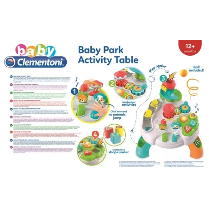 Clementoni Baby Park Stolik Edukacyjny, 1 rok(i), Dźwiękowa, Wielokolorowy