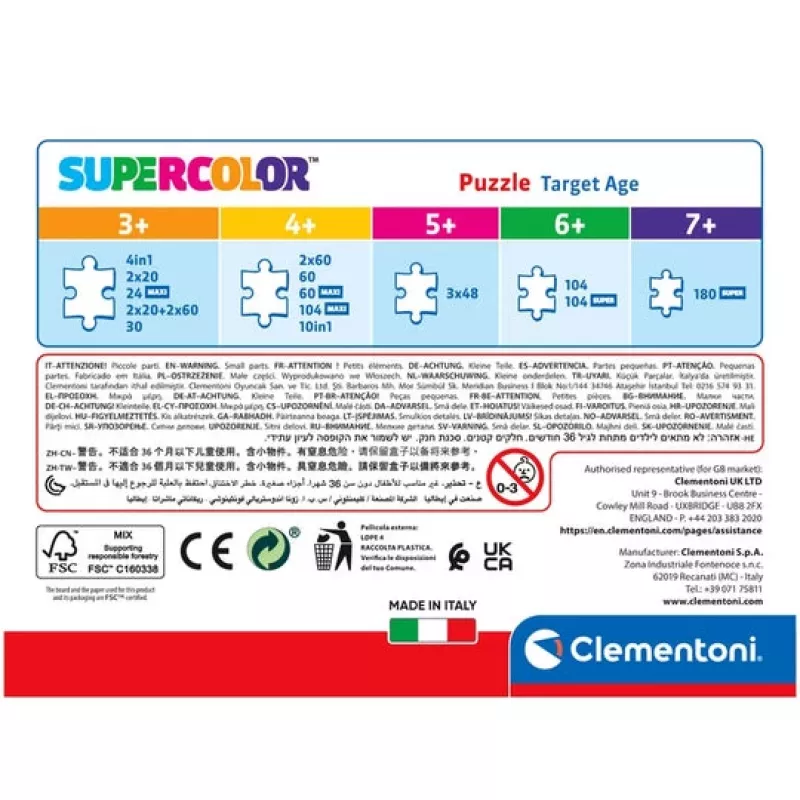 Clementoni Supercolor Disney Princess puzzle 30 szt. Kreskówki