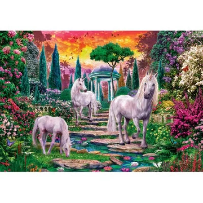 Clementoni Classical garden unicorns Puzzle 2000 szt. Zwierzęta