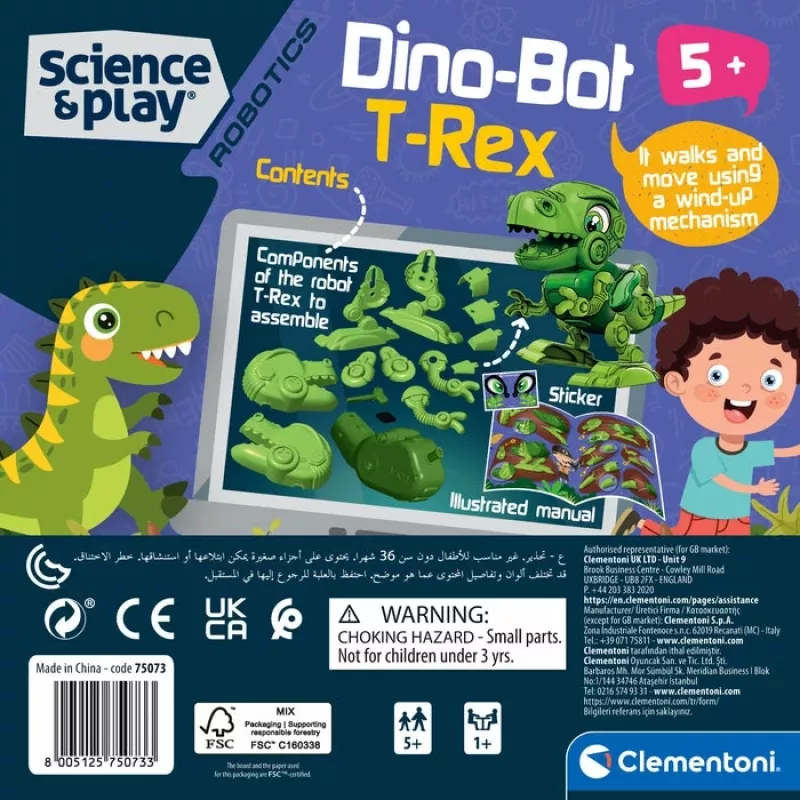 Clementoni Science & Play Dino Bot T-Rex Junior, Robotyczny dinozaur, 5 lat(a)