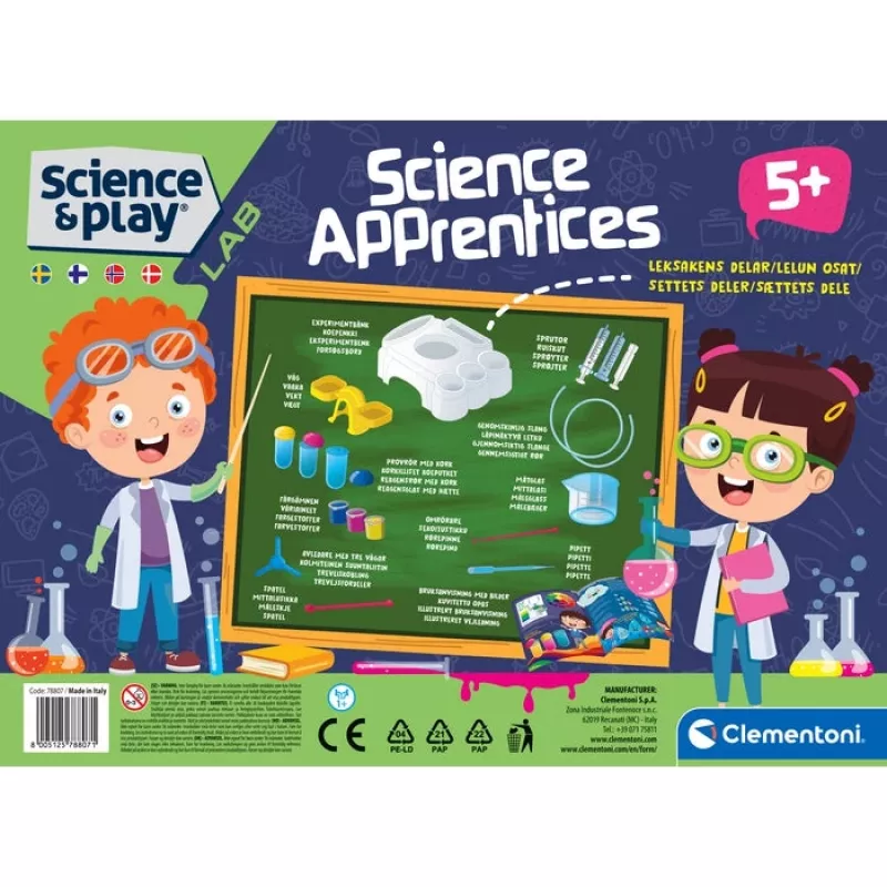 Clementoni Science & Play Naukowi praktykanci, Zestaw eksperymentalny, Różne, 5 lat