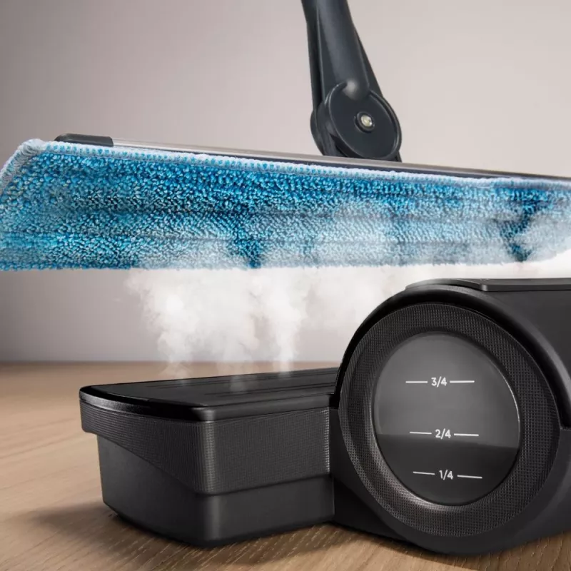 Polti Moppy Czarny Premium Mop parowy 0,7 l 1500 W Aluminium, Czarny