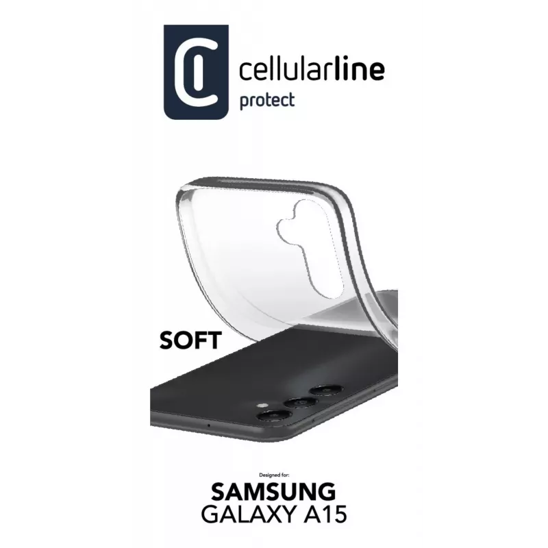 Cellularline Soft - Galaxy A15 miękkie etui z gumy, Cover, Samsung, A15 5G, 16,5 cm (6,5 cala), przezroczysty