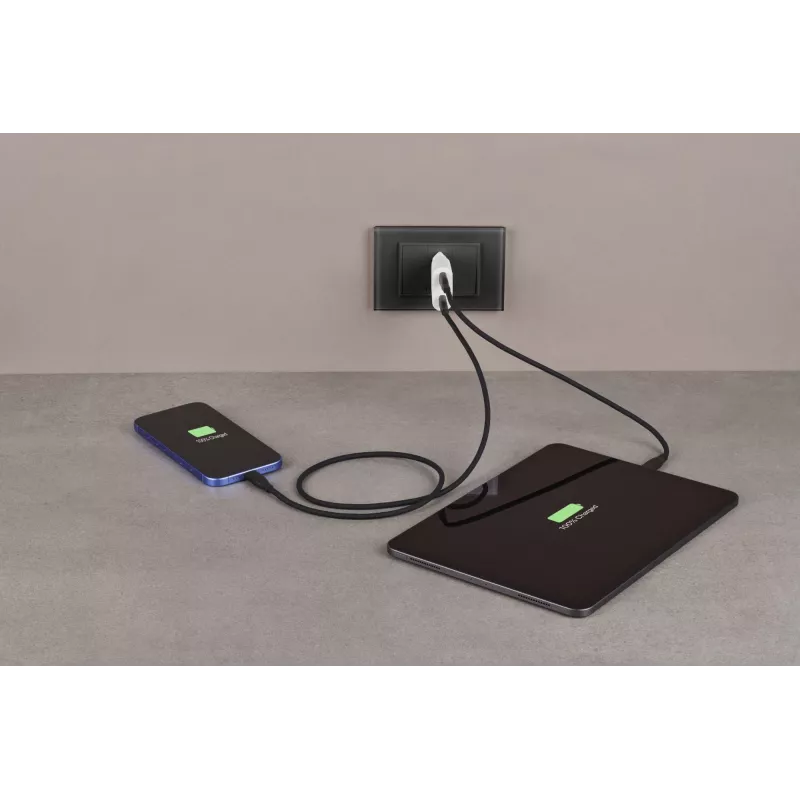 Ładowarka sieciowa Cellularline GAN 2xUSB-C 30W PD z technologią GaN