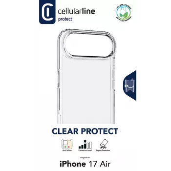 Cellularline Clear Protect - twarde etui iPhone Air z gumowymi krawędziami