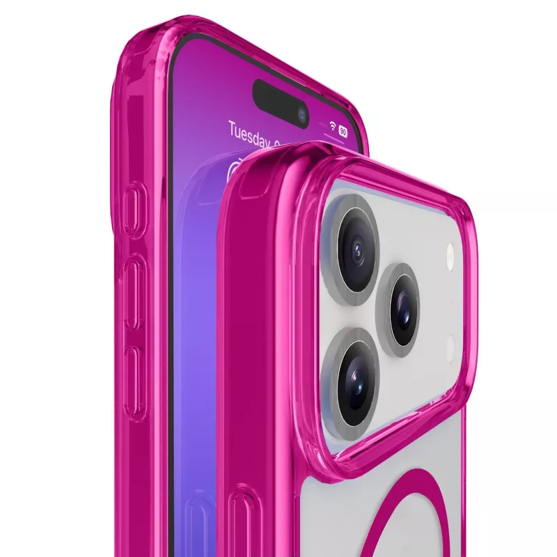 Cellularline Iconic Mag - iPhone 17 Pro przezroczyste etui z kolorowymi krawędziami kompatybilne z ekosystemem Magsafe