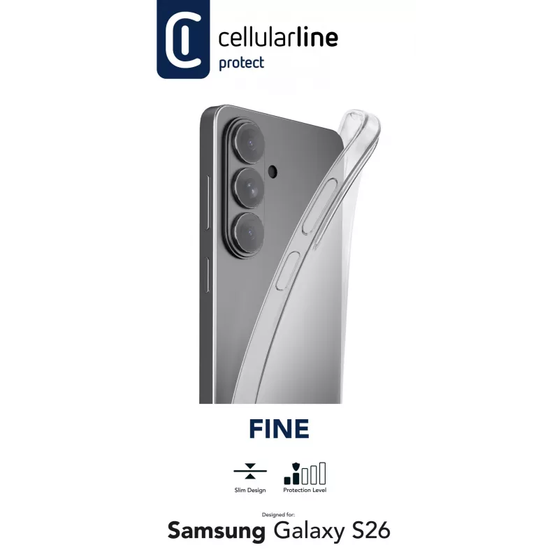 Cellularline Fine - Galaxy S26, Cover, Samsung, Galaxy S26, 17 cm (6.7 cala), Transparent