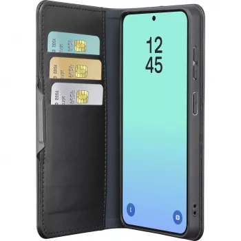 Cellularline Book Agenda - Etui książkowe Galaxy S26 z wykończeniem ze skóry ekologicznej, zamknięciem magnetycznym, ochroną RFID i funkcją podstawki.