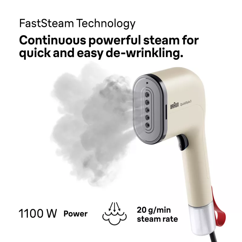 Braun GS 3012 Ręczny sterylizator parowy do ubrań 0,07 L 1100 W Beżowy