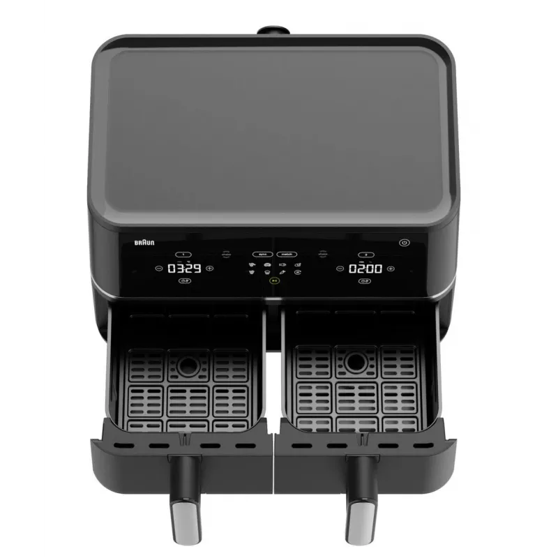 Braun TD 5030I BK Podwójny 10 l Wolnostojący 2400 W Frytkownica powietrzna Czarny, Srebrny