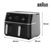 Braun TD 5030I BK Podwójny 10 l Wolnostojący 2400 W Frytkownica powietrzna Czarny, Srebrny