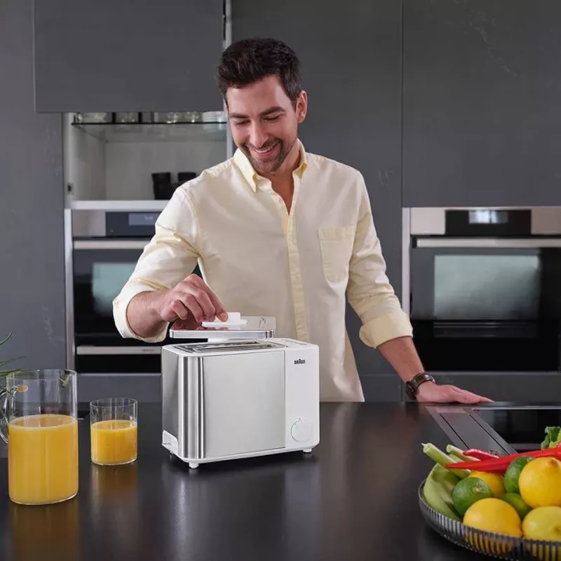 Braun GRILLE-PAIN HT5015WH 13 2 kromki 1000 W Szary, Biały