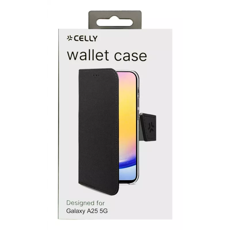 Celly WALLY etui na telefon komórkowy 16,5 cm (6,5 cala) Etui typu portfel Czarny