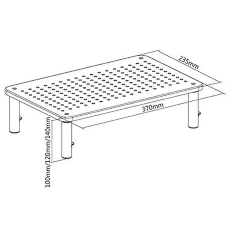 Podstawka pod monitor/laptop Techly, czarna, wolnostojąca, 20 kg, regulacja wysokości, czarna