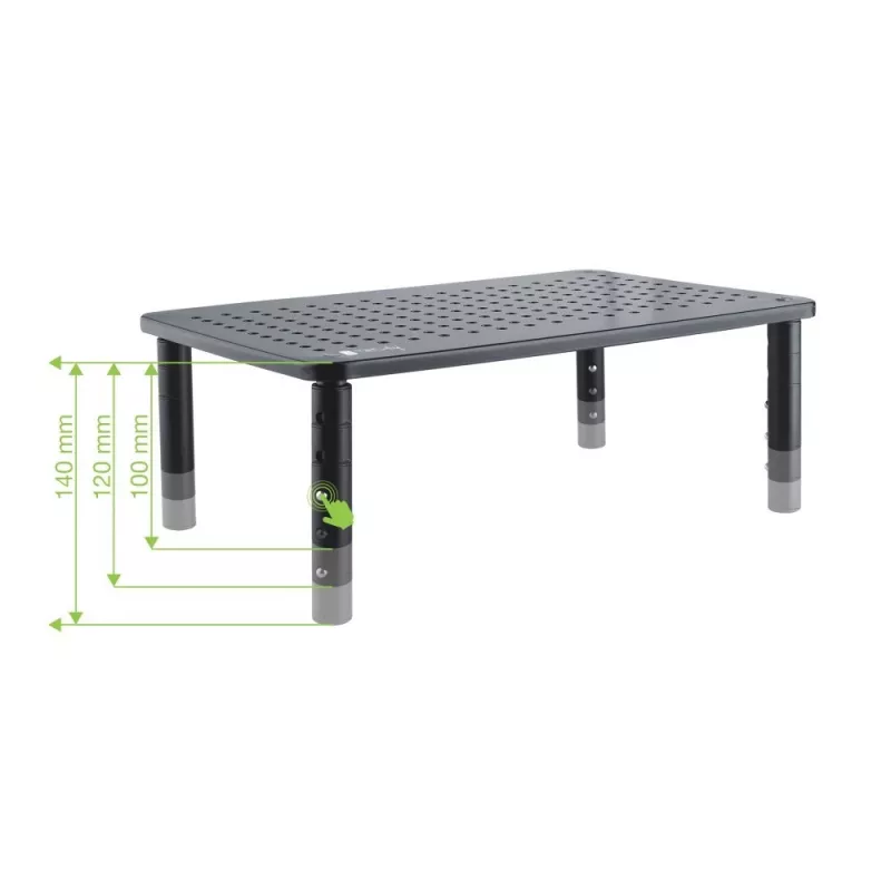 Podstawka pod monitor/laptop Techly, czarna, wolnostojąca, 20 kg, regulacja wysokości, czarna