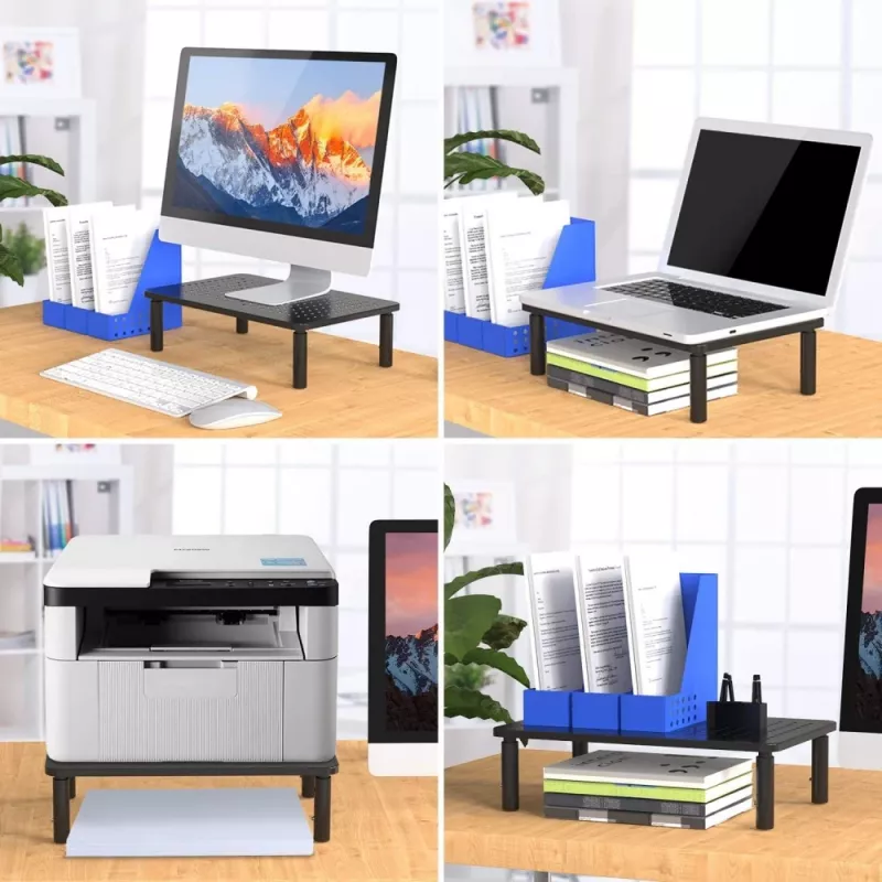 Podstawka pod monitor/laptop Techly, czarna, wolnostojąca, 20 kg, regulacja wysokości, czarna