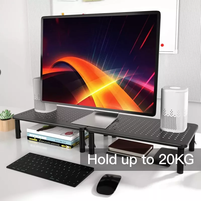 Podstawka pod monitor/laptop Techly, czarna, wolnostojąca, 20 kg, regulacja wysokości, czarna
