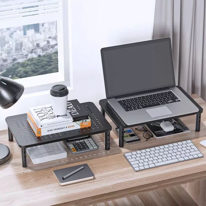Podstawka pod monitor/laptop Techly, czarna, wolnostojąca, 20 kg, regulacja wysokości, czarna