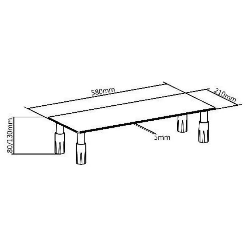 Techly Glass Stand for Monitor / Laptop, Freestanding, 20 kg, 33 cm (13 inch), 81.3 cm (32 inch), Height adjustment, Transparent