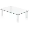 Techly Glass Stand for Monitor / Laptop, Freestanding, 20 kg, 33 cm (13 inch), 81.3 cm (32 inch), Height adjustment, Transparent