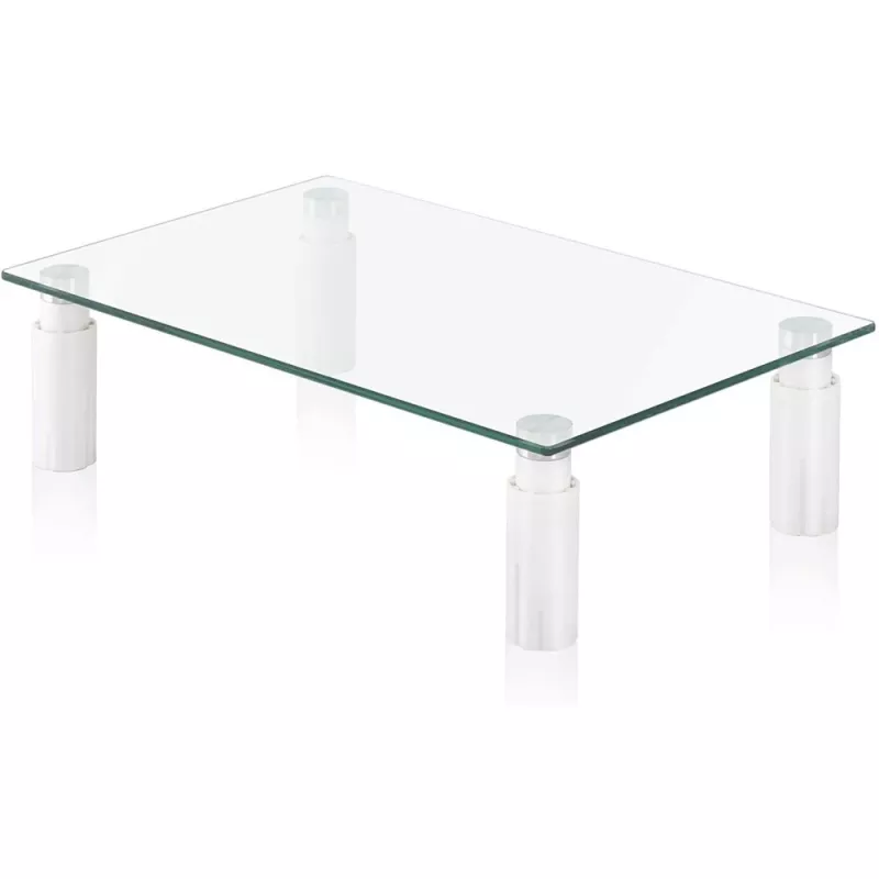 Techly Glass Stand for Monitor / Laptop, Freestanding, 20 kg, 33 cm (13 inch), 81.3 cm (32 inch), Height adjustment, Transparent
