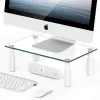 Techly Glass Stand for Monitor / Laptop, Freestanding, 20 kg, 33 cm (13 inch), 81.3 cm (32 inch), Height adjustment, Transparent