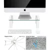 Techly Glass Stand for Monitor / Laptop, Freestanding, 20 kg, 33 cm (13 inch), 81.3 cm (32 inch), Height adjustment, Transparent