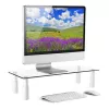 Techly Glass Stand for Monitor / Laptop, Freestanding, 20 kg, 33 cm (13 inch), 81.3 cm (32 inch), Height adjustment, Transparent