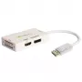 Techly IADAP DP-COMBOF3 adapter kabla wideo DisplayPort DisplayPort + DVI + HDMI Biały