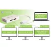 Techly IADAP DP-COMBOF3 adapter kabla wideo DisplayPort DisplayPort + DVI + HDMI Biały