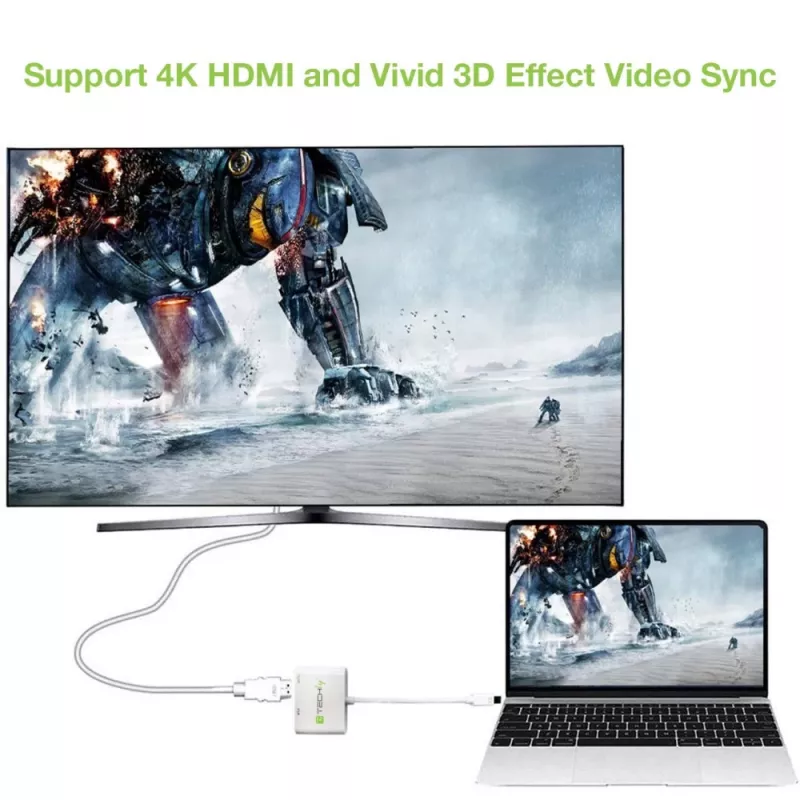Adapter Techly Mini DisplayPort na HDMI/VGA, 0,15 m, Mini DisplayPort, HDMI + VGA (D-Sub), Męski, Żeński, 1920 x 1200 pikseli