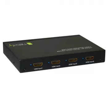 Techly HDMI 4x1 Multi-viewer z bezszwowym przełącznikiem, HDMI, Metal, Czarny, 60 Hz, 1080p, 2.25 Gbit/s