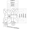 Regulowany uchwyt pod biurko do jednostki centralnej Techly, 5 kg, 75 x 75 mm, 100 x 100 mm, czarny