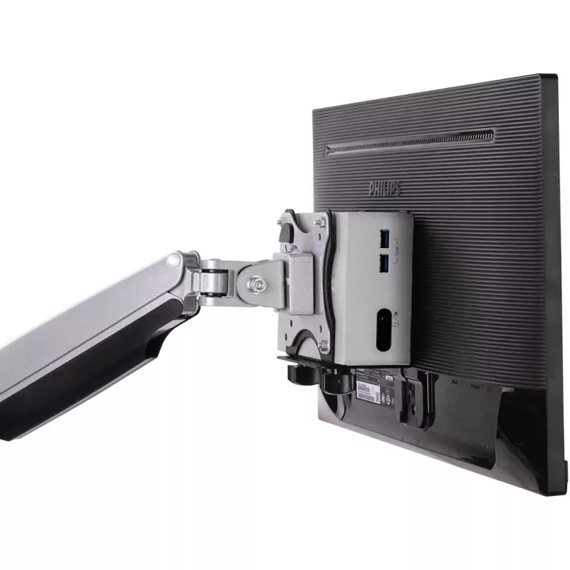 Regulowany uchwyt pod biurko do jednostki centralnej Techly, 5 kg, 75 x 75 mm, 100 x 100 mm, czarny