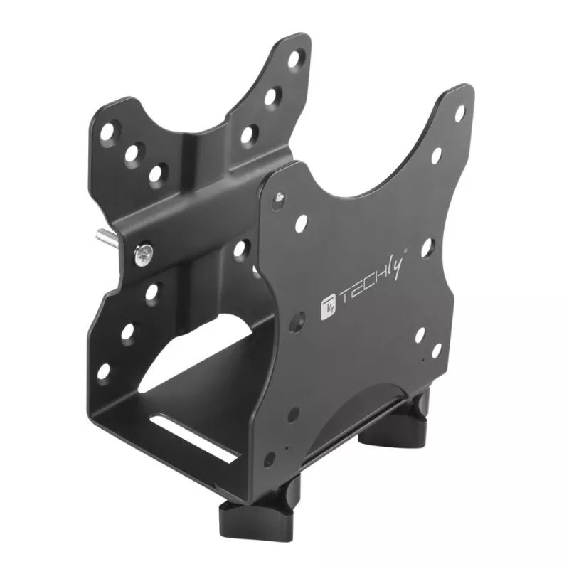 Regulowany uchwyt pod biurko do jednostki centralnej Techly, 5 kg, 75 x 75 mm, 100 x 100 mm, czarny