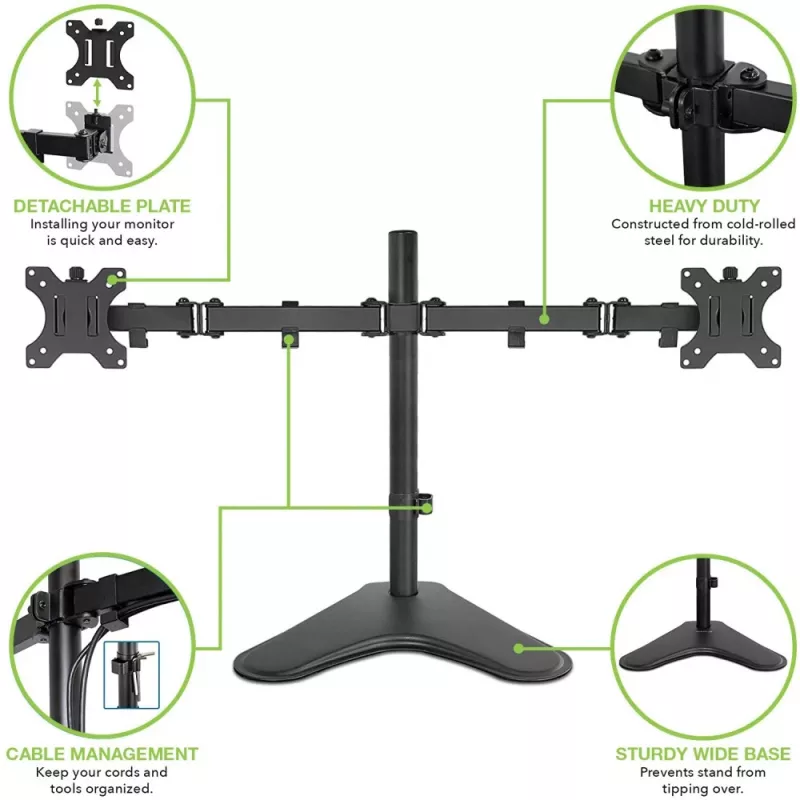 Techly ICA-LCD 2524 uchwyt / stojak do monitora 81,3 cm (32 cale) Biurkowy Czarny