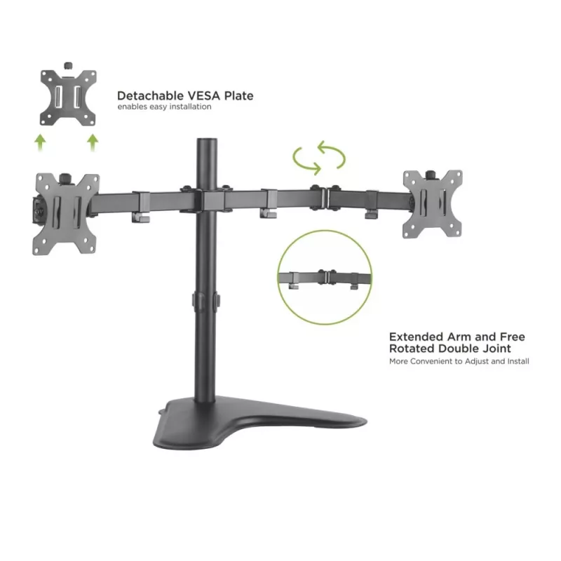 Techly ICA-LCD 2524 uchwyt / stojak do monitora 81,3 cm (32 cale) Biurkowy Czarny