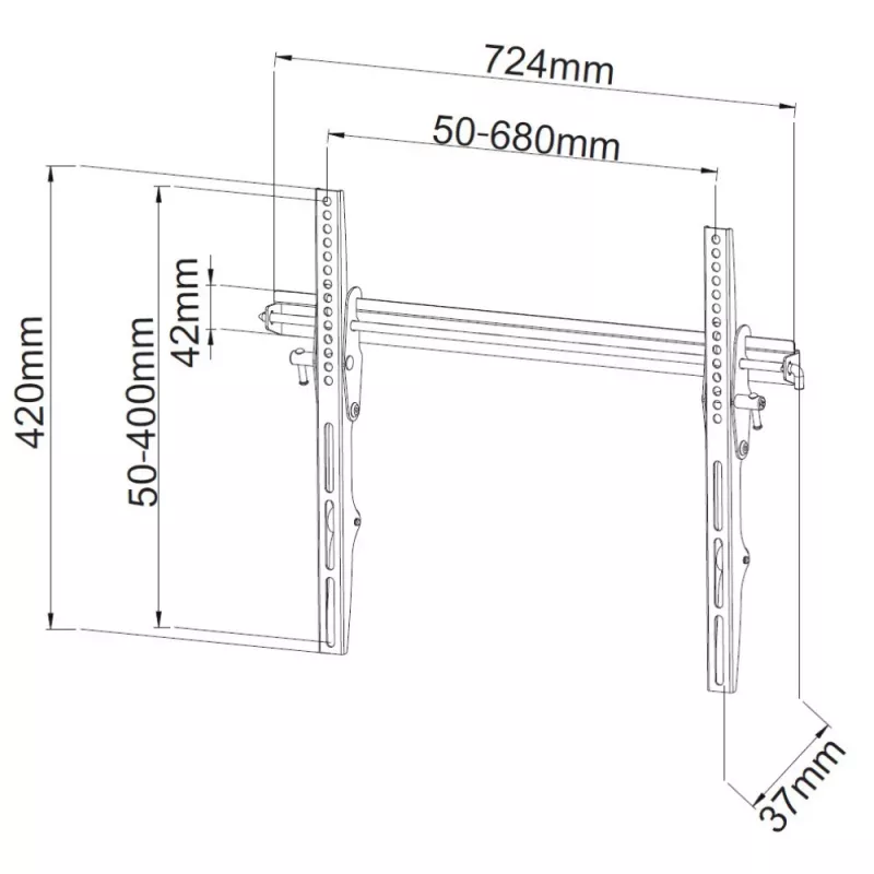 Techly ICA-PLB-133LTY 165,1 cm (65 cali) czarny