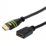Techly HDMI High Speed z Ethernetem kabel przedłużający 4K 30Hz M/Ż 1,0 m