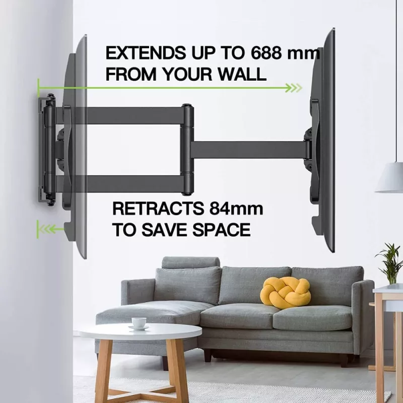 Techly cienki Wall Mount for 32-70 inch LCD LED TV Czarny, 81,3 cm (32 cale), 177,8 cm (70 cali), 45 kg, 600 x 400 mm, -10 - 5°, Czarny