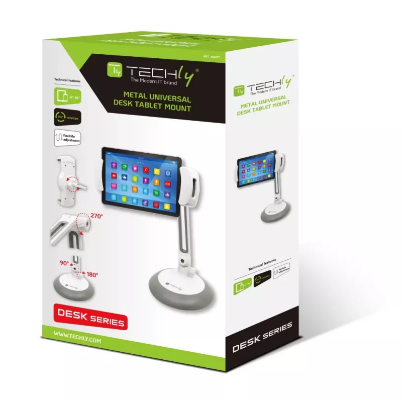 Techly Uniwersalna podstawka biurkowa na smartfon i tablet do 10 cali