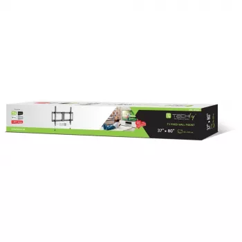 Techly Uchwyt Ścienny Stały do LED TV LCD 37-80 cali, 94 cm (37 cali), 2.03 m (80 cali), 70 kg, 200 x 200 mm, 600 x 400 mm, Czarny