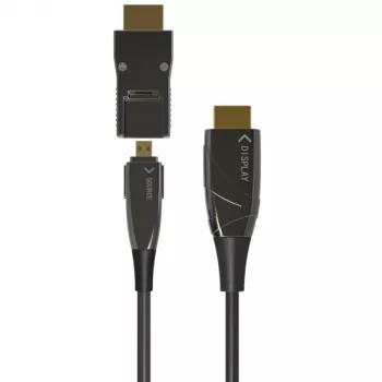 Techly HDMI A/A Micro HDMI AOC kabel światłowodowy 4K 10m, 10 m, HDMI typ A (standardowy), HDMI typ D (Micro), 3D, 18 Gbit/s, Czarny