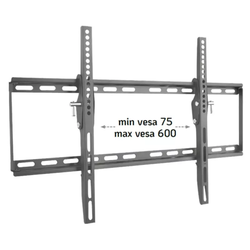 Techly Stały uchwyt ścienny LED TV LCD 40-65 cali, 165,1 cm (65 cali), 200 x 200 mm, 600 x 400 mm, -12 - 0°, Metal, Czarny