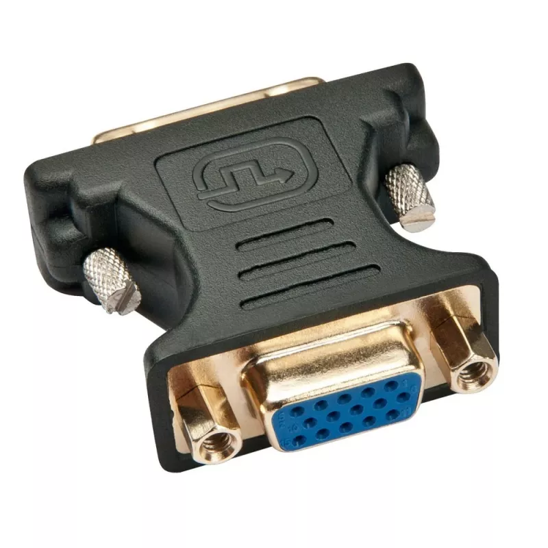 Techly Adapter DVI-Męski/VGA-Żeński Analogowy Wideo Czarny, DVI-A, VGA, Czarny