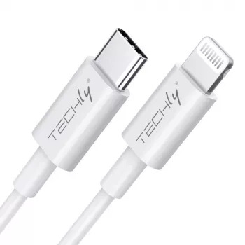 Kabel do ładowania i synchronizacji Techly USB-C do Lightning 1 m biały