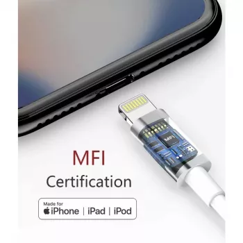 Kabel do ładowania i synchronizacji Techly USB-C do Lightning 1 m biały