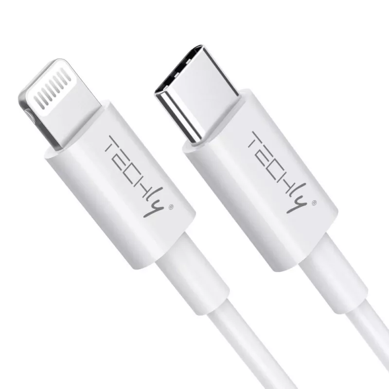 Kabel do ładowania i synchronizacji Techly USB-C do Lightning 1 m biały