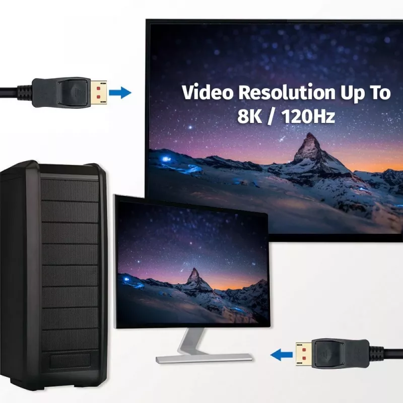 Techly ICOC DSP-A14-010NT kabel DisplayPort 1 m Czarny