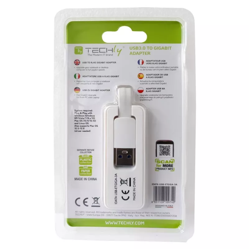 Karta sieciowa Techly IDATA USB-ETGIGA-3A Ethernet 5000 Mbit/s
